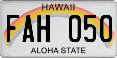 HI license plate FAH050