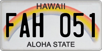 HI license plate FAH051
