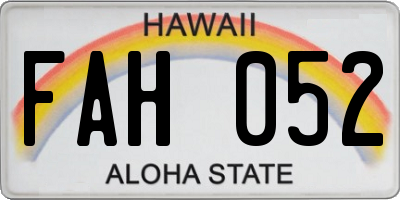 HI license plate FAH052
