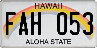 HI license plate FAH053