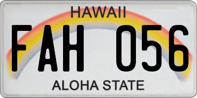 HI license plate FAH056