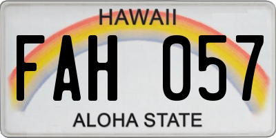 HI license plate FAH057