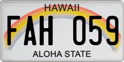 HI license plate FAH059