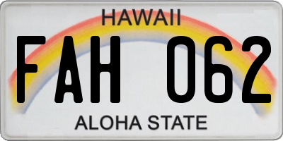 HI license plate FAH062