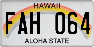 HI license plate FAH064