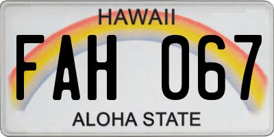 HI license plate FAH067