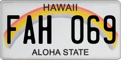 HI license plate FAH069