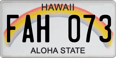 HI license plate FAH073