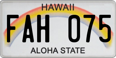 HI license plate FAH075