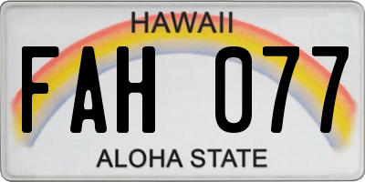 HI license plate FAH077