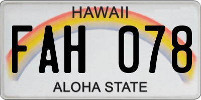 HI license plate FAH078