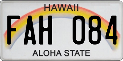 HI license plate FAH084