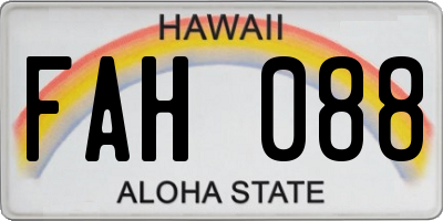HI license plate FAH088