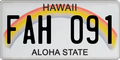 HI license plate FAH091