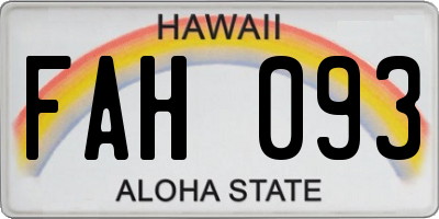 HI license plate FAH093