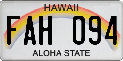 HI license plate FAH094