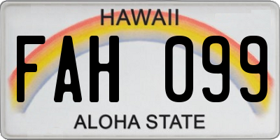 HI license plate FAH099