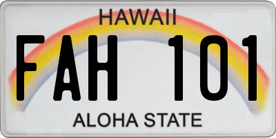 HI license plate FAH101
