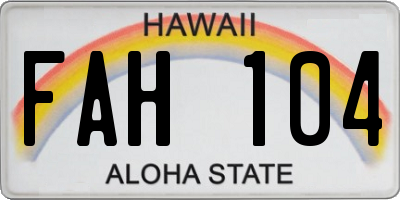 HI license plate FAH104