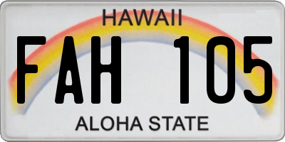 HI license plate FAH105