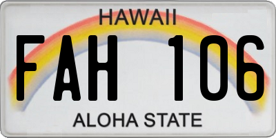 HI license plate FAH106
