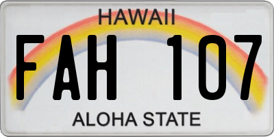 HI license plate FAH107
