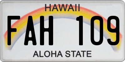 HI license plate FAH109