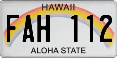 HI license plate FAH112