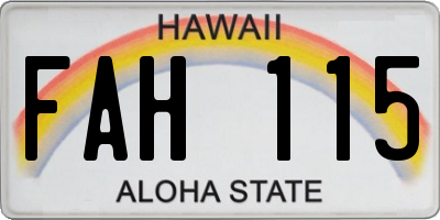 HI license plate FAH115