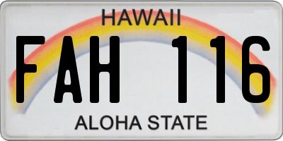 HI license plate FAH116