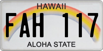 HI license plate FAH117