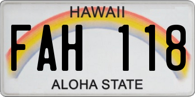 HI license plate FAH118