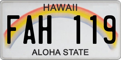 HI license plate FAH119