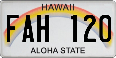 HI license plate FAH120