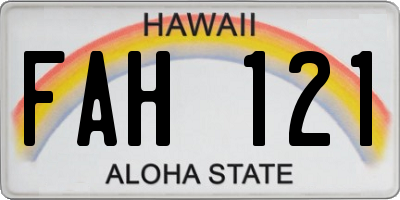 HI license plate FAH121