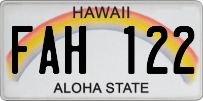 HI license plate FAH122