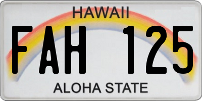 HI license plate FAH125