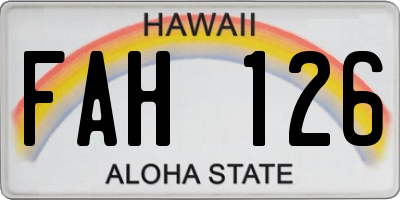 HI license plate FAH126