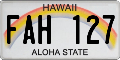 HI license plate FAH127