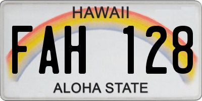 HI license plate FAH128