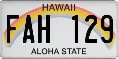 HI license plate FAH129