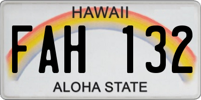 HI license plate FAH132