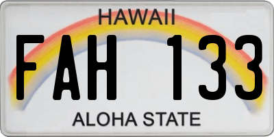 HI license plate FAH133