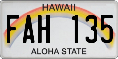 HI license plate FAH135