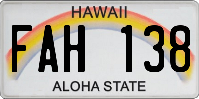 HI license plate FAH138