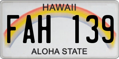 HI license plate FAH139