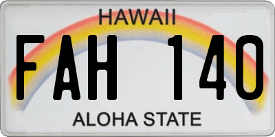 HI license plate FAH140