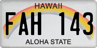 HI license plate FAH143