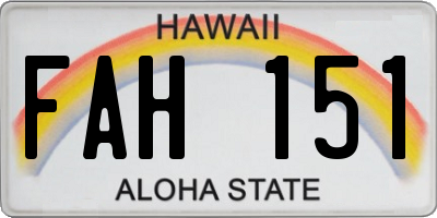 HI license plate FAH151