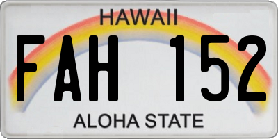 HI license plate FAH152